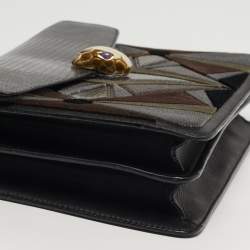 Pre Owned حقيبة كتف بلغاري سيربينتي فورايفر متوسطة جلد مختلط سوداء