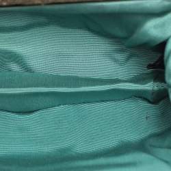 Pre Owned حقيبة كلاتش بلغاري جلد بايثون ذهبي لأحمر الشفاه