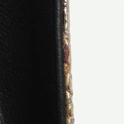 Pre Owned حقيبة كلاتش بلغاري جلد بايثون ذهبي لأحمر الشفاه