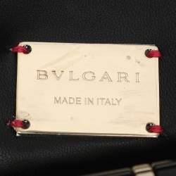 Pre Owned حقيبة كلاتش بلغاري جلد بايثون ذهبي لأحمر الشفاه