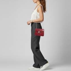 مملوكة مسبقًا حقيبة كتف بلغاري سيربينتي فوريفر صغيرة جلد برغندي سلسلة