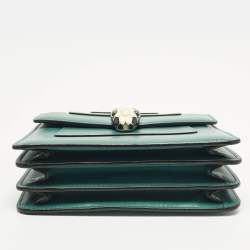 Pre Owned حقيبة يد علوية بلغاري سيربنتي فوريفر جلد أخضر