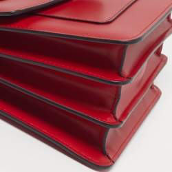 Pre Owned Bvlgari Serpenti Forever Small Red Leather Top Handle Bag