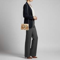 Pre Owned Bvlgari Serpenti Forever Million Chain Small White/Gold Leather Crossbody Bag