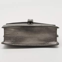 Pre Owned حقيبة كتف بلغاري سيربنتي فورايفر جلد كارونغ رمادي معدني بسلسلة متعددة