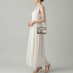 Pre Owned حقيبة كتف بلغاري سيربنتي فورايفر جلد كارونغ رمادي معدني بسلسلة متعددة