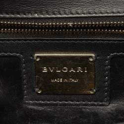 Pre Owned Bvlgari Serpenti Forever Diamond Blast Black Leather Shoulder Bag