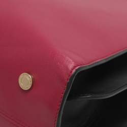 Pre Owned Bvlgari Alba Pink/Black Leather Tote