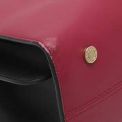 Pre Owned Bvlgari Alba Pink/Black Leather Tote