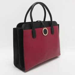 Pre Owned Bvlgari Alba Pink/Black Leather Tote