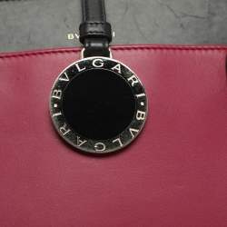 Pre Owned Bvlgari Alba Pink/Black Leather Tote