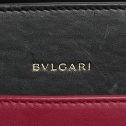 Pre Owned Bvlgari Alba Pink/Black Leather Tote