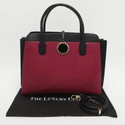 Pre Owned Bvlgari Alba Pink/Black Leather Tote