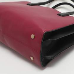 Pre Owned Bvlgari Alba Pink/Black Leather Tote