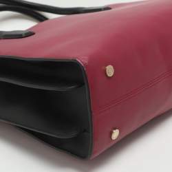 Pre Owned Bvlgari Alba Pink/Black Leather Tote