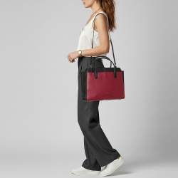 Pre Owned Bvlgari Alba Pink/Black Leather Tote