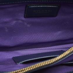 Pre Owned Bvlgari Serpenti Forever Large Navy Blue Leather Shoulder Bag