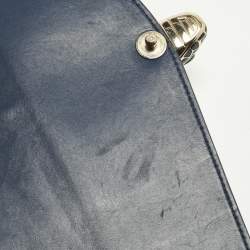 Pre Owned Bvlgari Serpenti Forever Large Navy Blue Leather Shoulder Bag