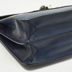Pre Owned Bvlgari Serpenti Forever Large Navy Blue Leather Shoulder Bag