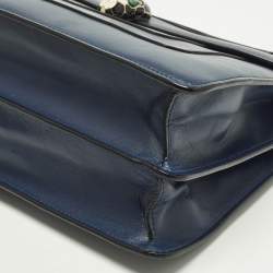 Pre Owned Bvlgari Serpenti Forever Large Navy Blue Leather Shoulder Bag