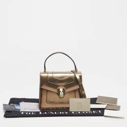 مملوكة مسبقًا Bvlgari Serpenti Forever Metallic Patent Leather Top Handle Bag