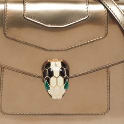 مملوكة مسبقًا Bvlgari Serpenti Forever Metallic Patent Leather Top Handle Bag