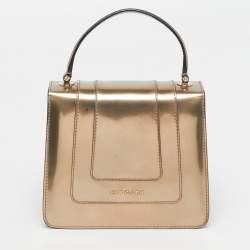 مملوكة مسبقًا Bvlgari Serpenti Forever Metallic Patent Leather Top Handle Bag