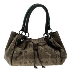Bvlgari Multicolor Fabric and Suede Signature Tote