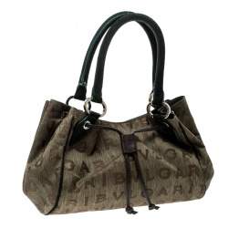 Bvlgari Multicolor Fabric and Suede Signature Tote