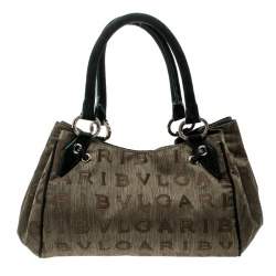 Bvlgari Multicolor Fabric and Suede Signature Tote