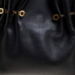 Pre Owned Bvlgari Black Leather Twistino Tina Shopper Tote