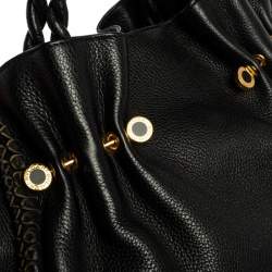 Pre Owned Bvlgari Black Leather Twistino Tina Shopper Tote