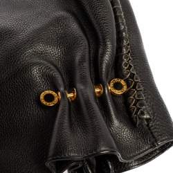 Pre Owned Bvlgari Black Leather Twistino Tina Shopper Tote