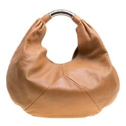 Pre Owned Bvlgari Brown Leather Hobo