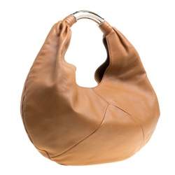 Pre Owned Bvlgari Brown Leather Hobo