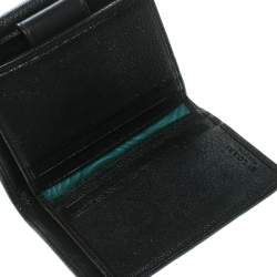 Bvlgari Dark Brown Leather Compact Flap Wallet