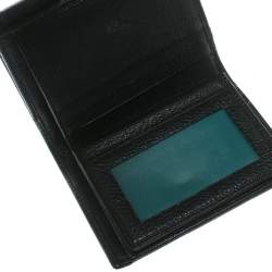 Bvlgari Dark Brown Leather Compact Flap Wallet