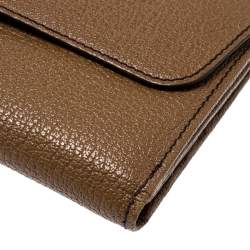 Bvlgari Brown Leather Trifold Wallet