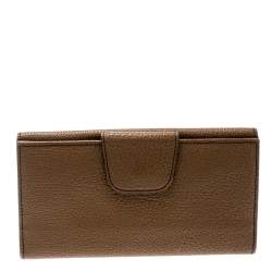 Bvlgari Brown Leather Trifold Wallet