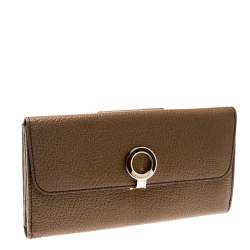 Bvlgari Brown Leather Trifold Wallet