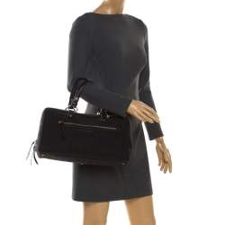 Bvlgari Black Logo Canvas Satchel