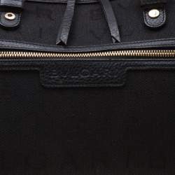 Bvlgari Black Logo Canvas Satchel