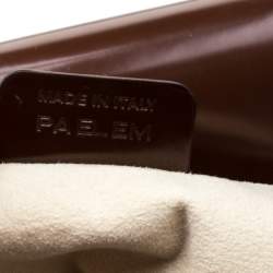 Bvlgari Purple/Dark Brown Wool and Leather Shoulder Bag