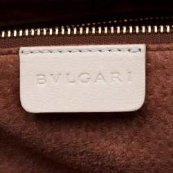 Bvlgari Cream/Tan Leather Twistino Tina Satchel 