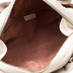Bvlgari Cream/Tan Leather Twistino Tina Satchel 