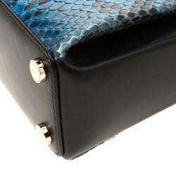 Bvlgari Blue Python Leather Serpenti Viper Top Handle Bag