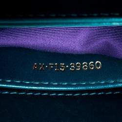 Pre Owned Bvlgari Teal/Black Leather and Perspex Small Flap Cover Shoulder Bag