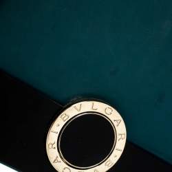 Pre Owned Bvlgari Teal/Black Leather and Perspex Small Flap Cover Shoulder Bag