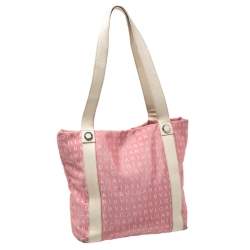 Bvlgari Pink/Beige Logo Mania Canvas and Leather Tote