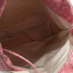 Bvlgari Pink/Beige Logo Mania Canvas and Leather Tote